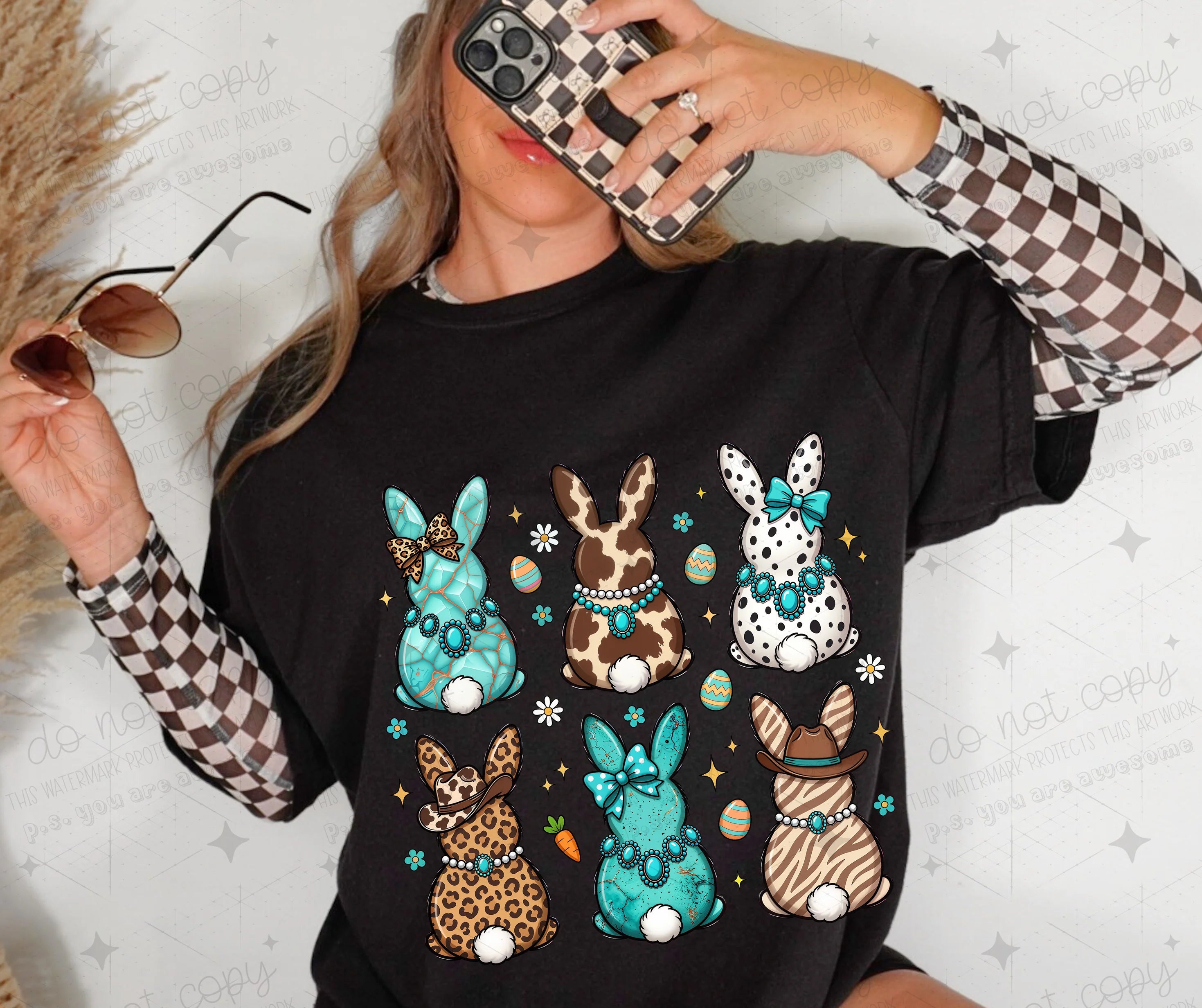 Country Turquoise Bunny T-Shirt