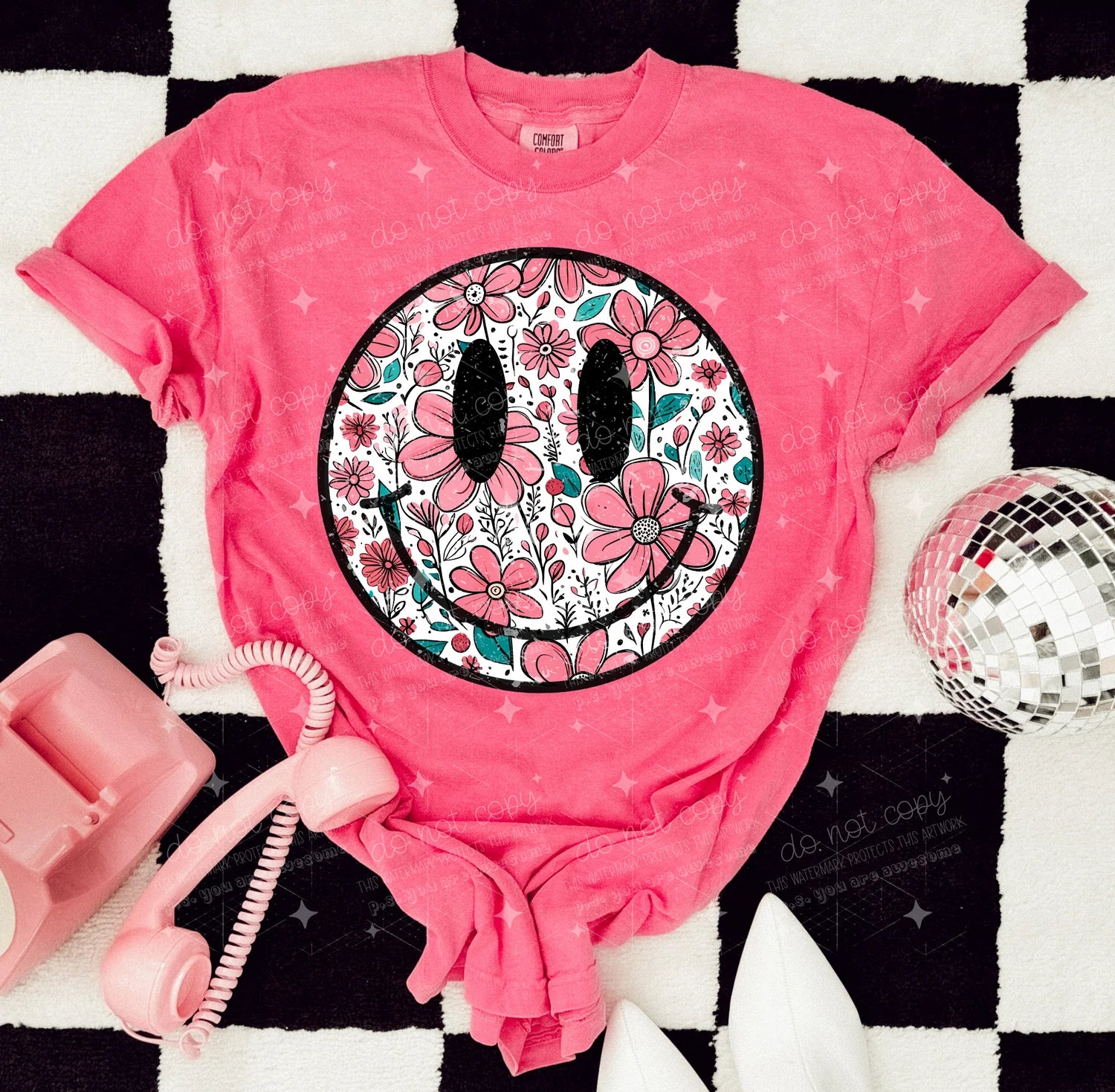 Floral Smiley T-Shirt